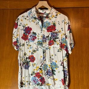 Urban Outfitters White Floral Men's Shirt
